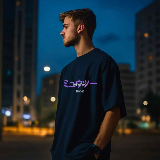 Mewtwo Navy Blue Oversize Tshirt
