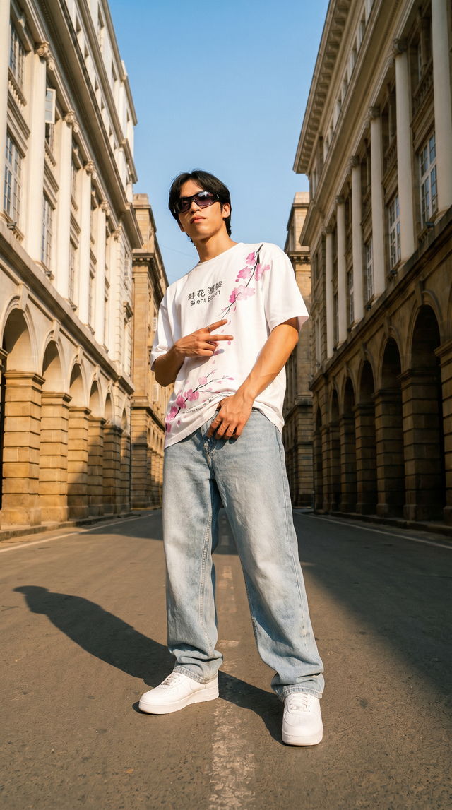 Silent Blossom White Tshirt