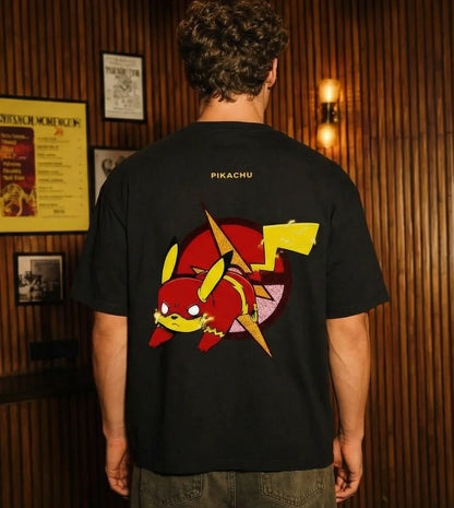 Pikachu Oversize Black Tshirt - Getsetwear