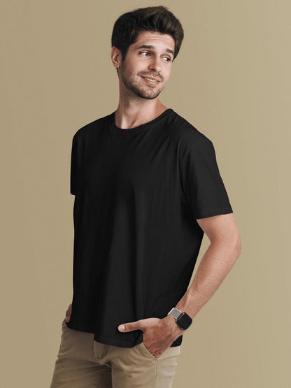 Black Solid Tshirt - Getsetwear