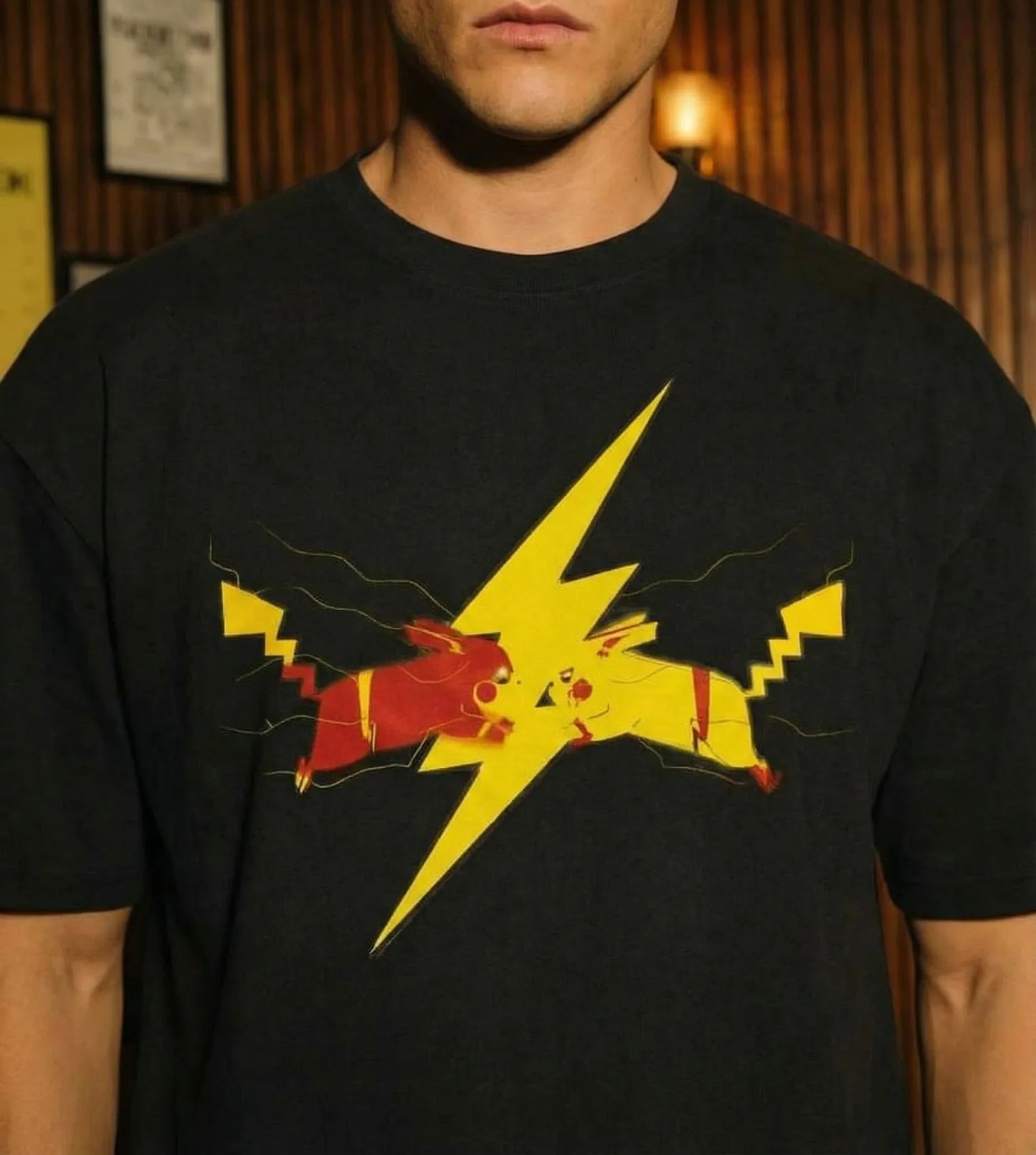 Pikachu Oversize Black Tshirt - Getsetwear