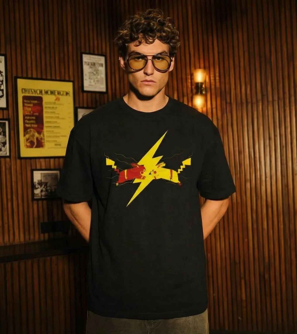 Pikachu Oversize Black Tshirt