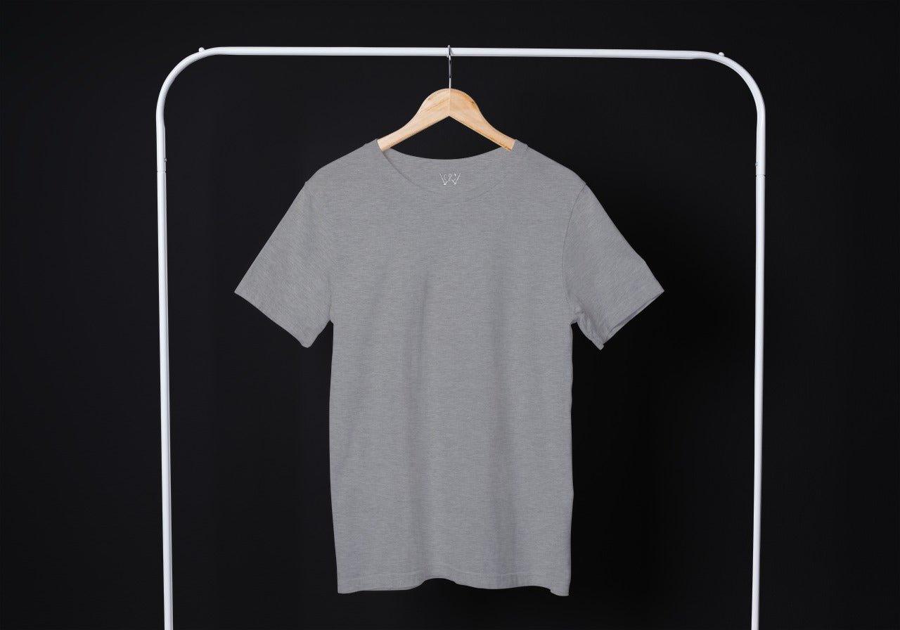 Grey Solid T - shirt - Getsetwear