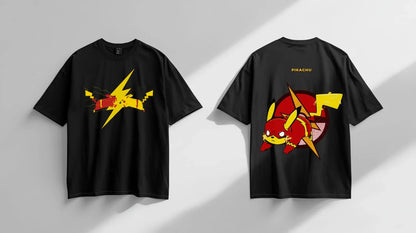 Pikachu Oversize Black Tshirt - Getsetwear