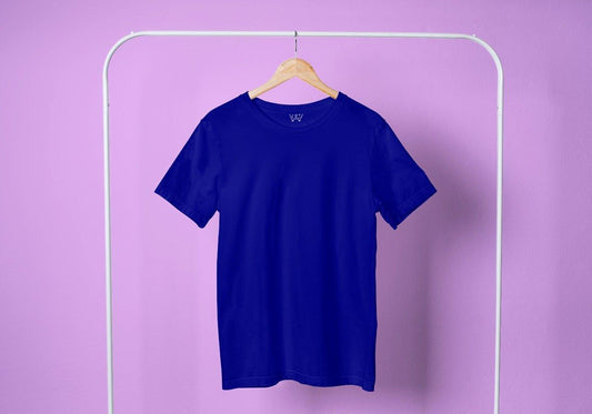 Navy Blue Solid Tshirt - Getsetwear