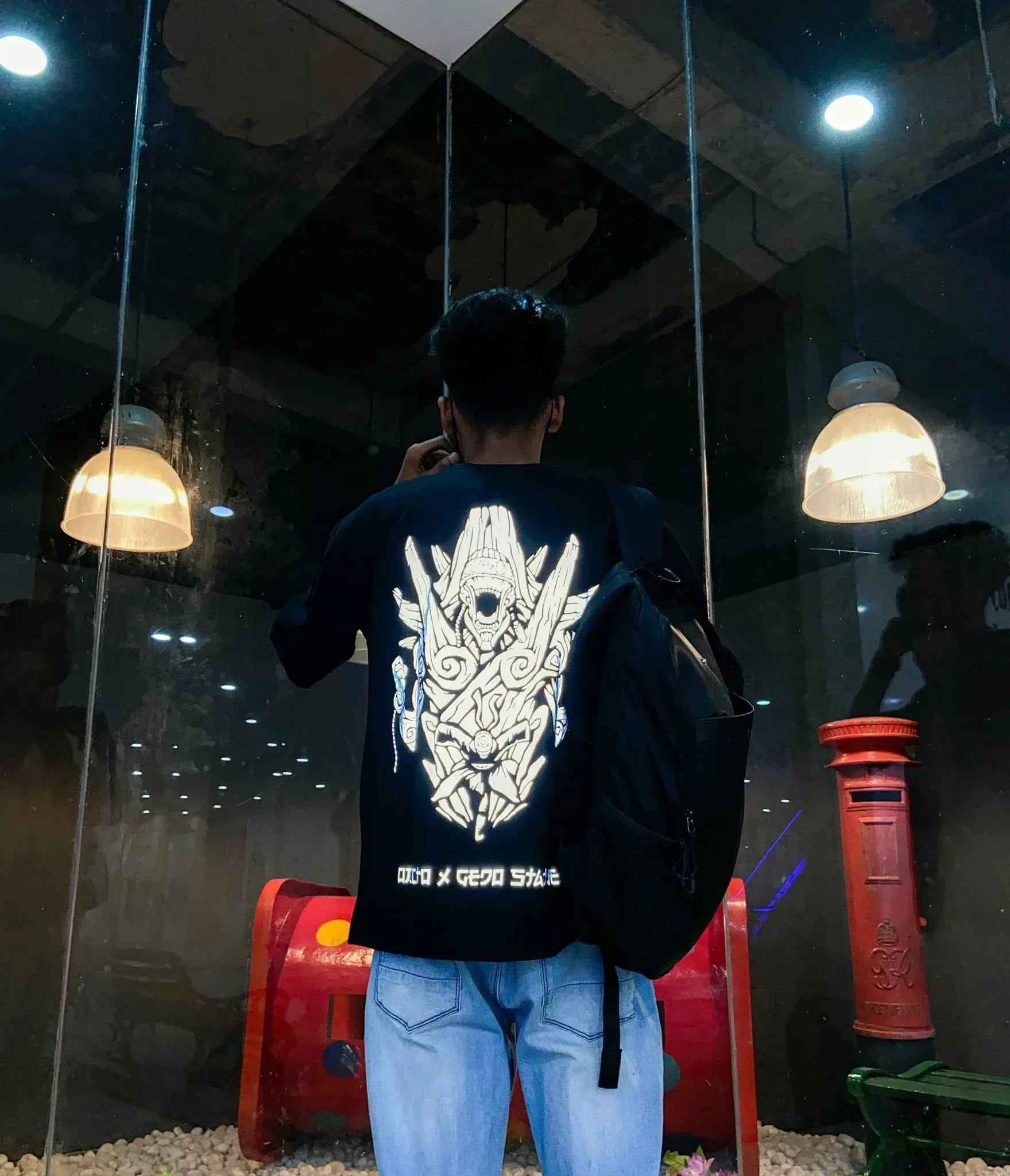 Obito X Gedo Statue OVERSIZE Reflective Tee