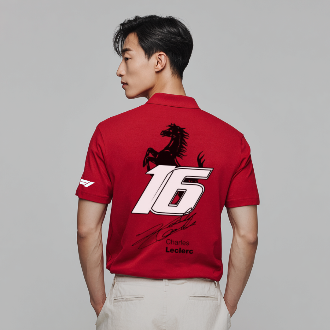Charles leclerc x Ferrari Collar Tshirt