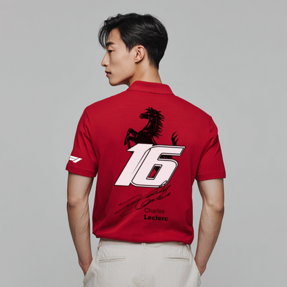 Charles leclerc x Ferrari Collar Tshirt