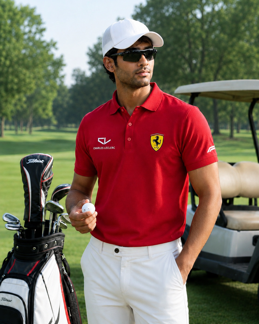 Charles leclerc x Ferrari Collar Tshirt