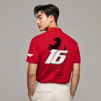 Charles leclerc x Ferrari Collar Tshirt