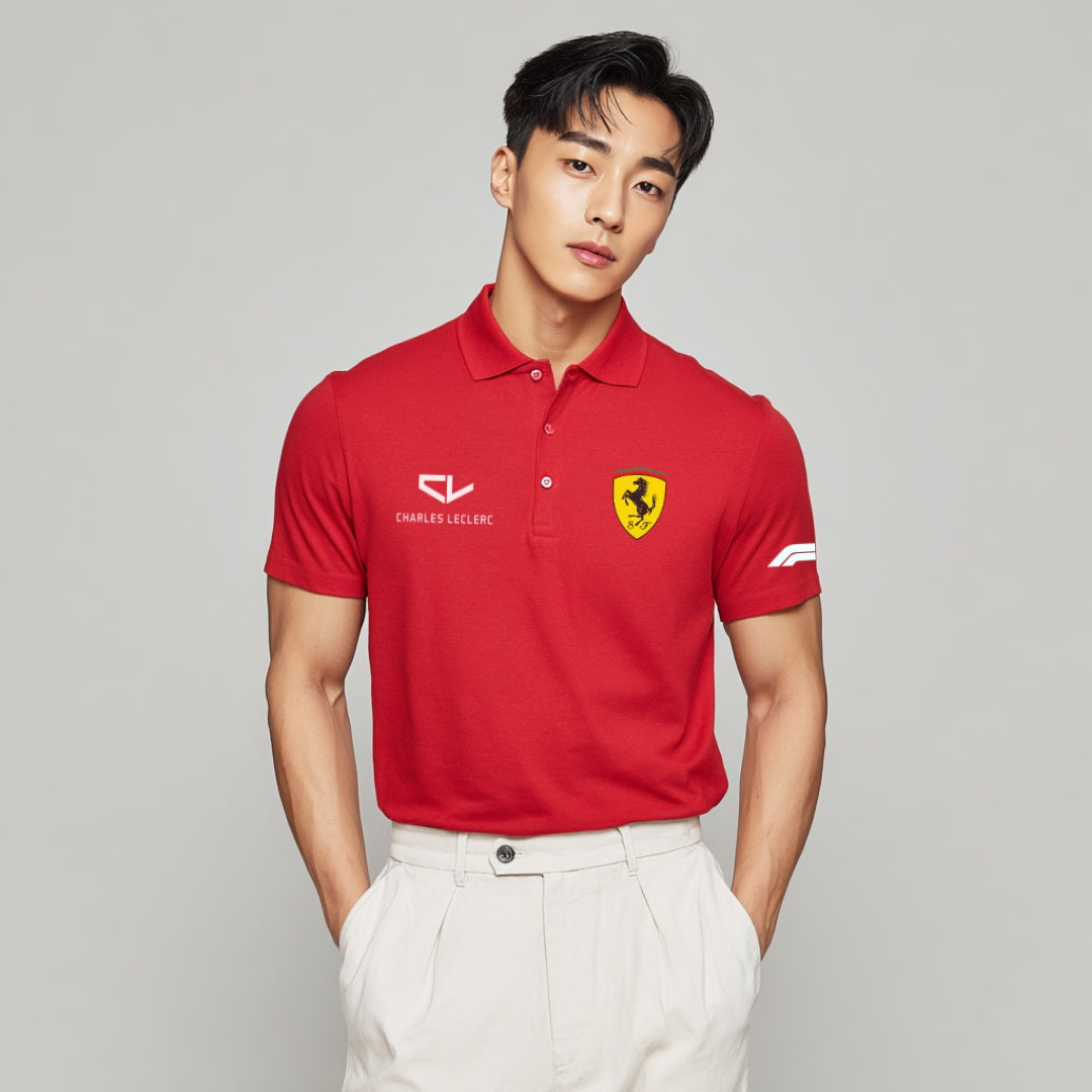 Charles leclerc x Ferrari Collar Tshirt