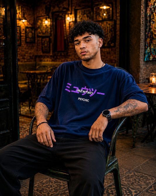 Mewtwo Navy Blue Oversize Tshirt