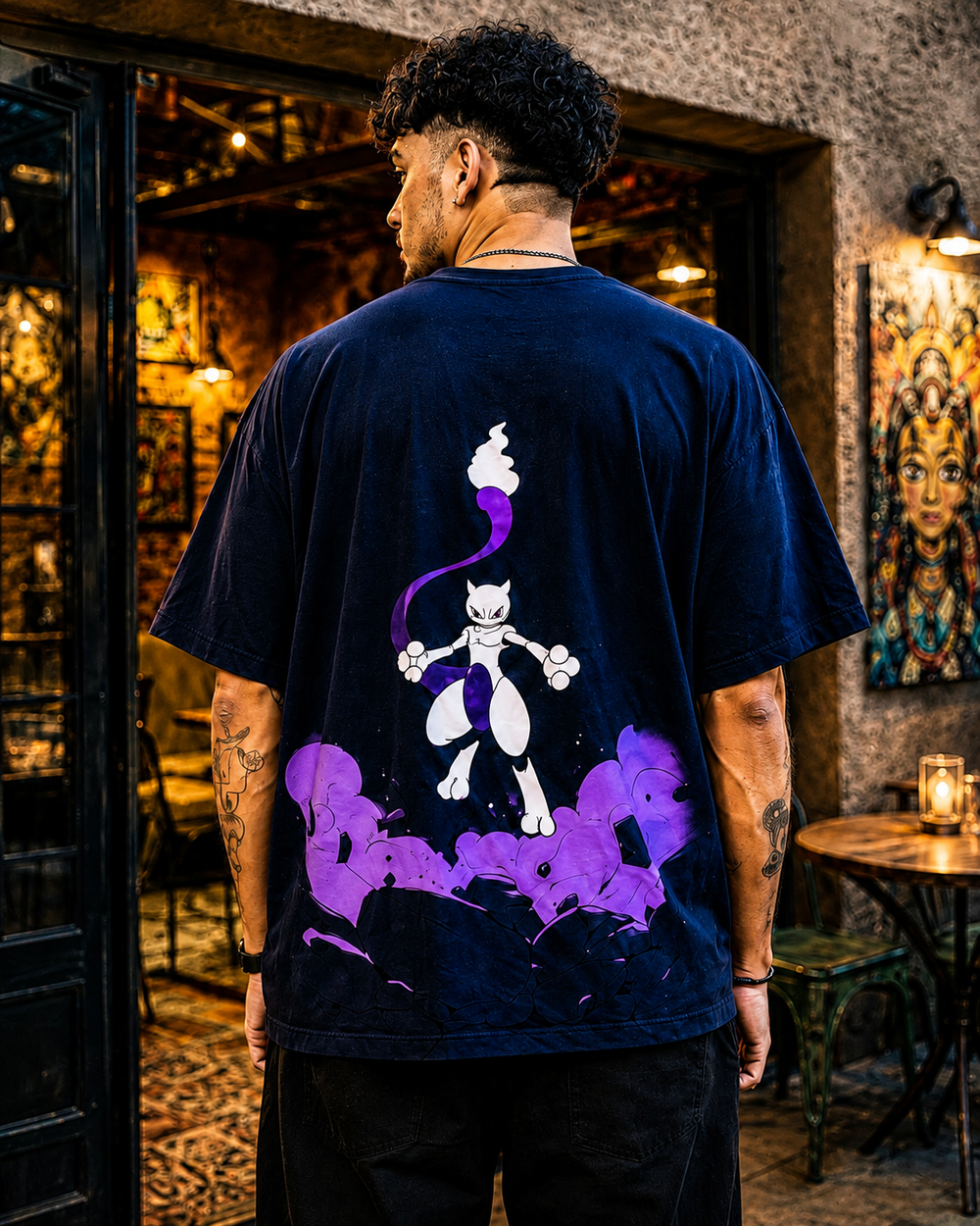 Mewtwo Navy Blue Oversize Tshirt
